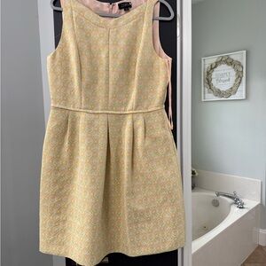 Tahari Yellow Patterned Mini Dress
